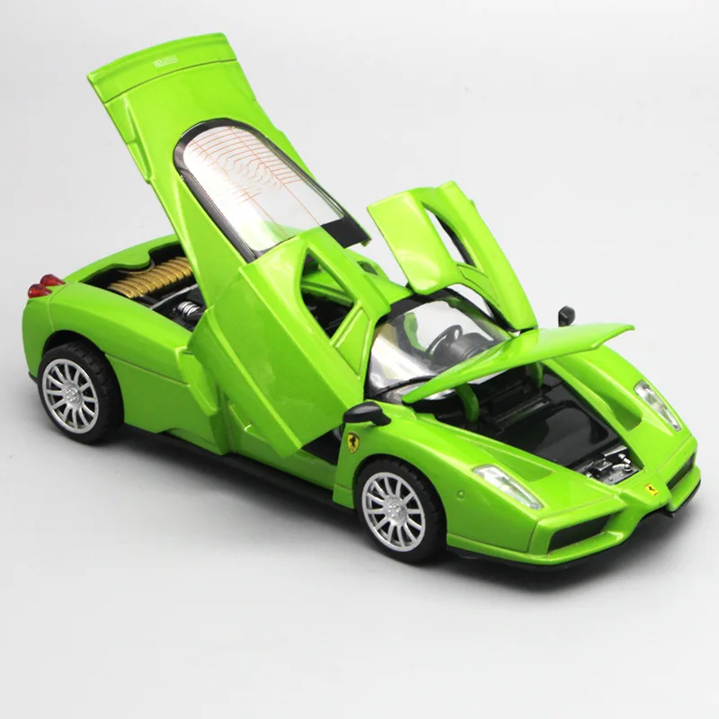 1:32, высокая имитация, Ferrari Enzo, сплав, модель автомобиля, модель автомобиля, звук и свет, оттягивающая назад, детская спортивная модель автомобиля для детей, подарки