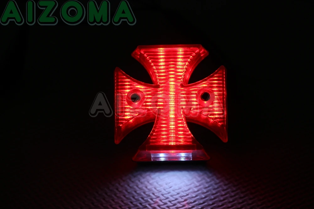 Кафе Racer Мальтийский крест тормоза задние фонари мотоциклы 12v светодиодный Стоп