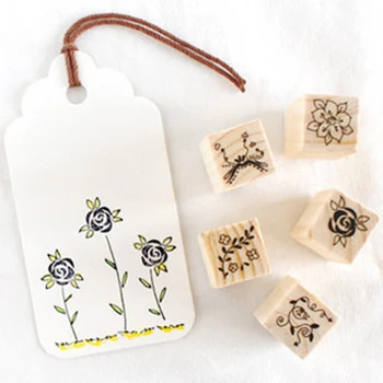 

Madifier 12 pcs/box mini Flower stamp DIY wooden rubber stamps for scrapbooking stationery scrapbooking standard stamp