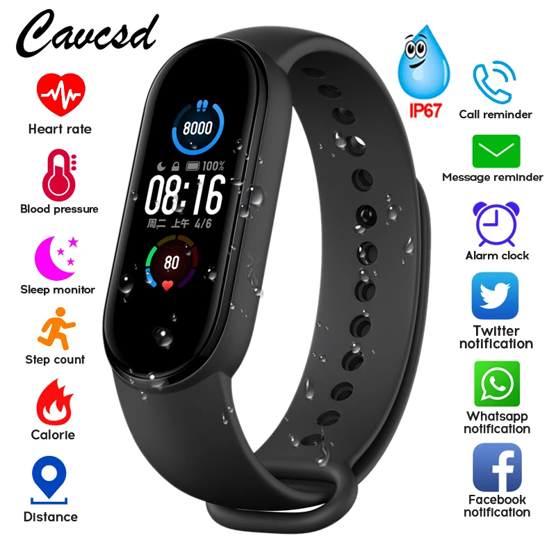 

M5 Smart Wristband Sport Smart Bracelet Heart Rate Blood Pressure Bluetooth Call Play Music Heart Rate Monitor New Smart Watch