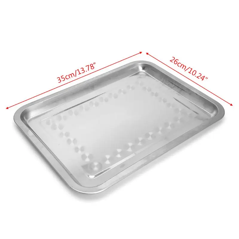 Stainless Steel Rectangular Plate Barbecue Grilled Fish Tray BBQ Container s