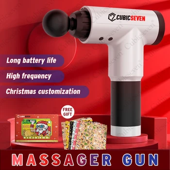

Christmas Style Muscle Massage Gun Sport Therapy Massager Body Relaxation Pain Relief Slimming Shaping Massag 4 Heads with Bag
