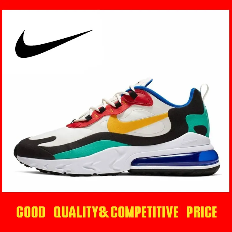 Цена Оригинальный Nike Оригинальные кроссовки Air Max 270 реакции мужские кроссовки тренд Спорт на открытом воздухе обувь 2019 новые тренировочные крос...