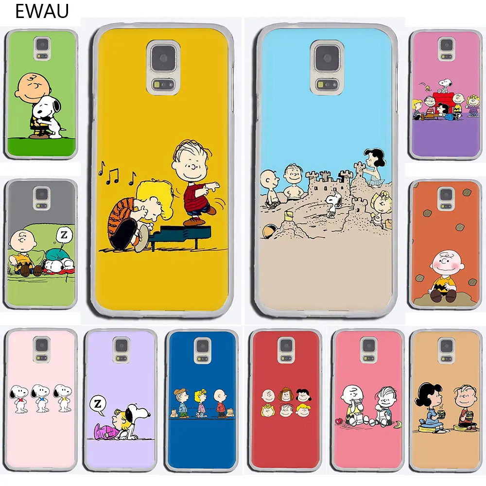 

EWAU PEANUTS Pattern Hard phone cover case for Samsung Galaxy S6 7 Edge S8 9 10 Plus Note 8 9 10 M10 20 30 40