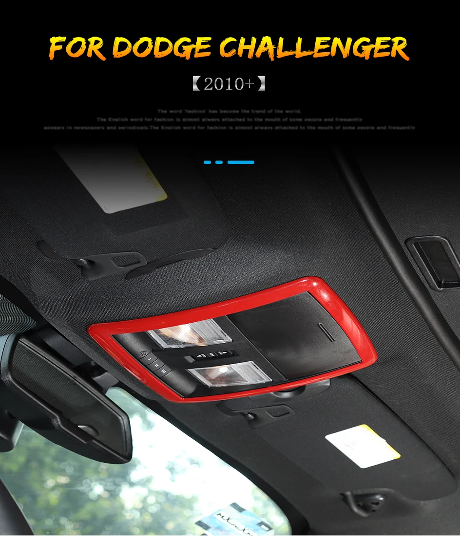 SHINEKA интерьерные молдинги для Dodge Challenger, передний светильник для чтения, декоративная рамка, наклейки для Dodge Challenger 2010