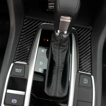 

Parts Gear Shift Trim Accessories Carbon Fiber Black Decor Sticker For Honda Civic 10-19 2016-2019