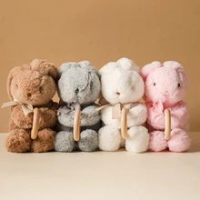 

25cm Cute Rabbit Plush Toy Stuffed Animal Bunny Pillow Soft Lumbar Back Cushion Plush Stuffed Toy Teether Ring Soothing Gifts