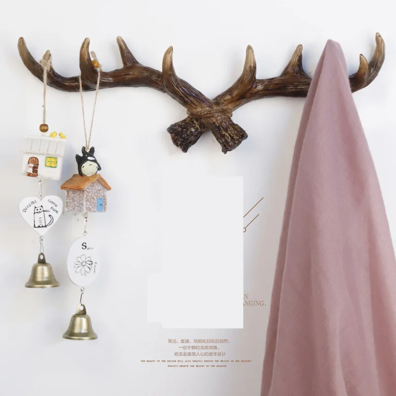 

Creative Antlers Hook Deer Head Wall Hanging Bag Key Hook Coat Hook Racks Hanger Holder Modeling Wall Decor