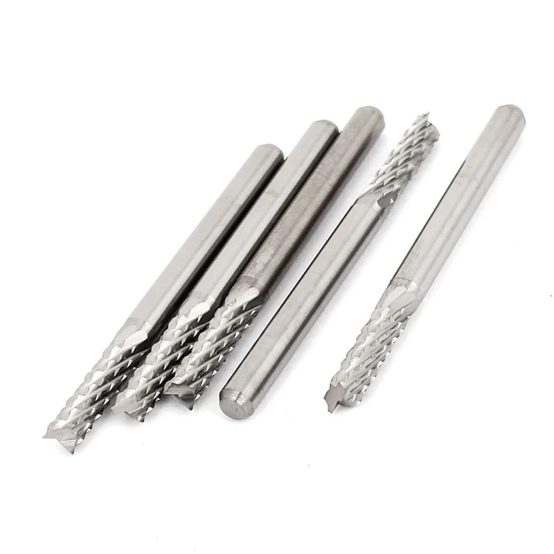 

5 PCS Carbide CNC PCB End Mill 3.175 mm Shank 3 mm Cutting Dia