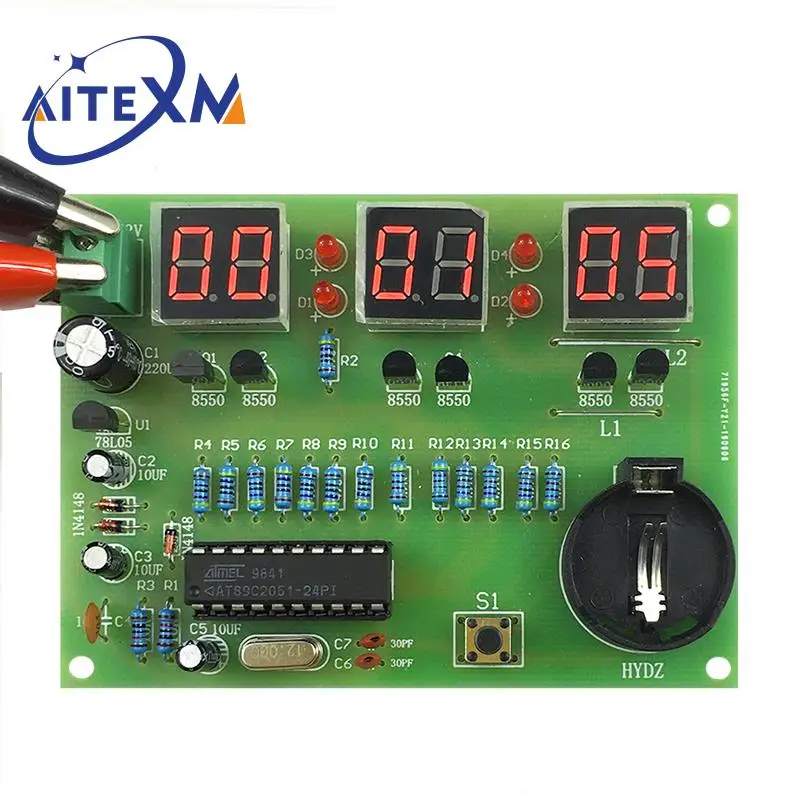 DIY Kits AT89C2051 Electronic Clock Digital Tube LED Display Suite Module Parts and Components DC 9V - 12V | Электронные