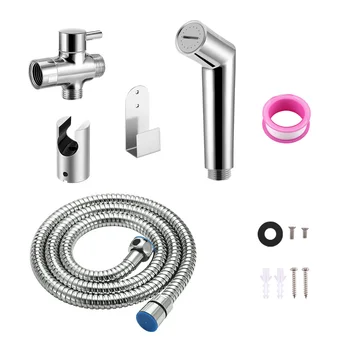 

Handheld Toilet Bidet Sprayer Set Flow ABS Control Portable Jet Shower Sprayer Set Douche Kit Chrome With Hose Self Cleaning