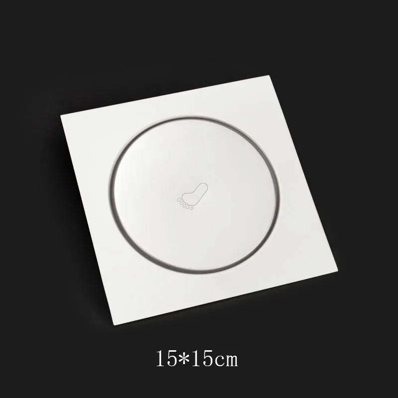 15x15cm Нержавеющая сталь прыгающий сток в полу, канализация анти-блокирующий фильтр душ покрытие для пола металлический дезодорант педали Аксессуары для ванной комнаты - Цвет: 15x15cm