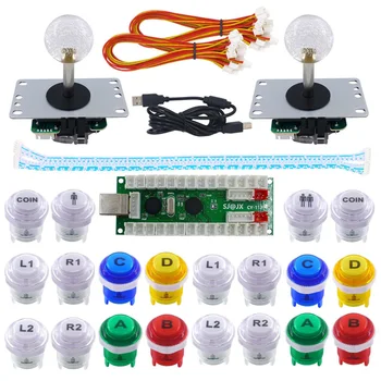 

2 Player LED Arcade Game DIY Kit PC MAME Raspberry Pi LED Button Fighting Joystick Controller Zero delay USB Encoder Retropie