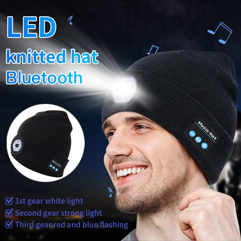 Lampu LED Menyala Beanie Topi 