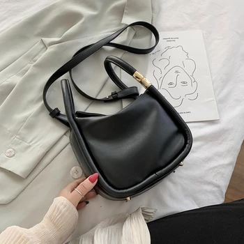 

Fashion shoulder bag 2020 summer new messenger bag ladies bag soft bag casual handbag shopping bag solid color PU female bag