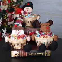 Рождественская корзина для хранения конфет, украшение, корзина для хранения Санта Клауса, Подарочный макет, орнамент, реквизит, вечерние корзины для хранения конфет