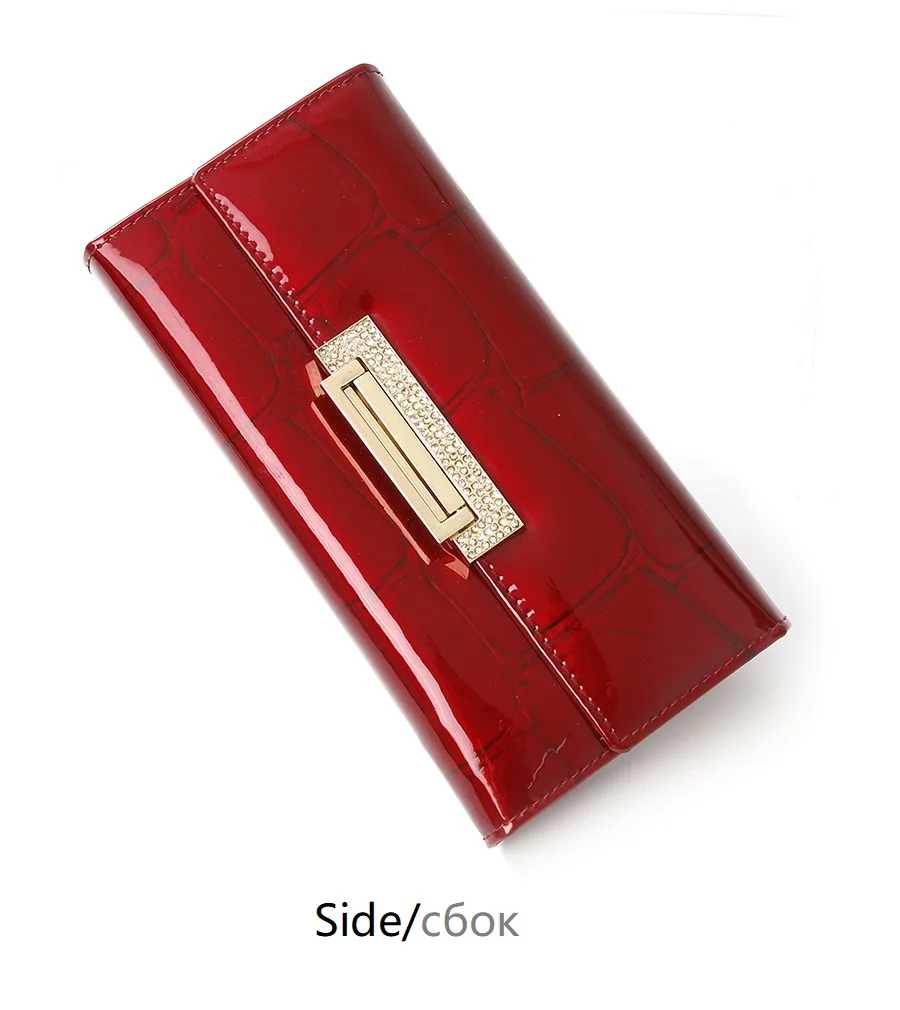 Alligator Muster Echtes Leder Brieftasche Frau Lange Damen Rindsleder Geldbörse Diamant Verziert Kartenhalter Clutch Tasche – Detail 21