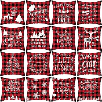 

Red Lattice Christmas Pillow Case Christmas Decorations For Home Navidad Decor Santa Claus Noel Xmas Happy New Year 2020 2021