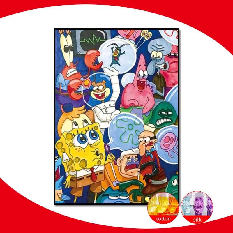 Cross Stitch Kit DIY Cartoon Animals Printed 11CT Cross Stitch Kits
