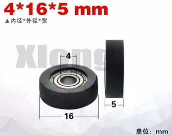 

4pcs 4 * 16 * 5mm PU62416-5 Rubber-Covered Pulley Micro PU Polyurethane Pulley Automation Machinery Parts Soft Rubber