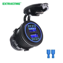 

Dual USB Charger Socket Waterproof Power Outlet Adapter 4.2A Fast Charge for Car Boat Marine Motorcycle ATV RV Camper Tractor