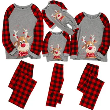 

Long Sleeve Christmas Pajamas Family Matching Clothes Outfits Look Father Mother Kids & Baby Sleepwear Mommy Dad and Me Pyjamas