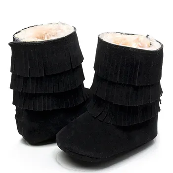 

Fashion Lovely baby Toddler shoes baby girl shoes Keep Warm Double-deck Tassels Soft Snow Boots Soft Crib Toddler Botts H4