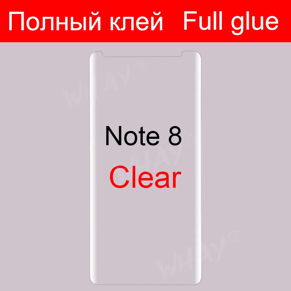 Note 8 Clear 3D полностью проклеенное закаленное стекло для samsung Galaxy Note 10 Plus Note10 Pro 8, Защитное стекло для экрана samsung S10 S8 Plus, чехол - Цвет: Note 8 Clear