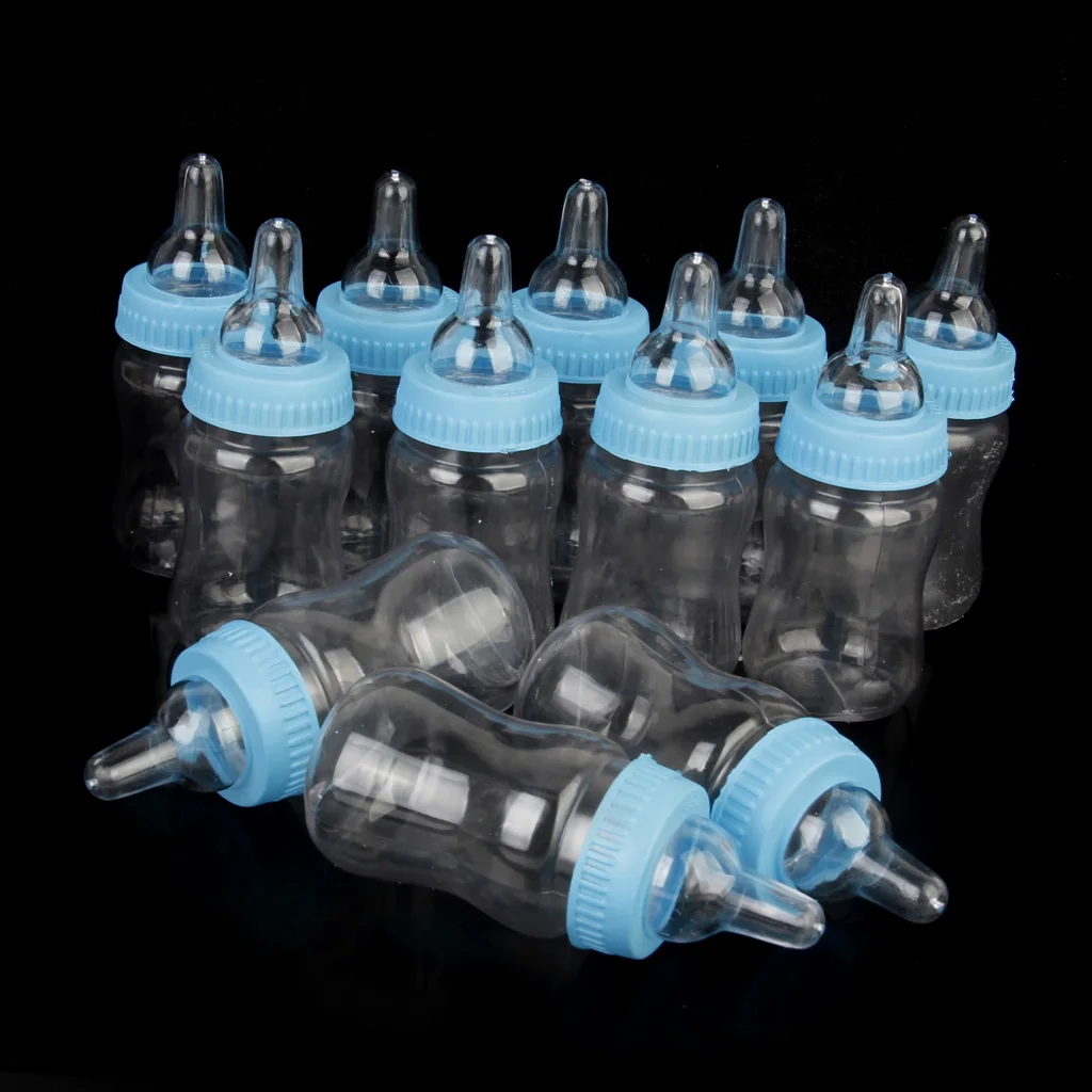 12x Baby Shower Favors Mini Bottle Candy Gift Box for Boy Girl Newborn Birthday Party Decoration