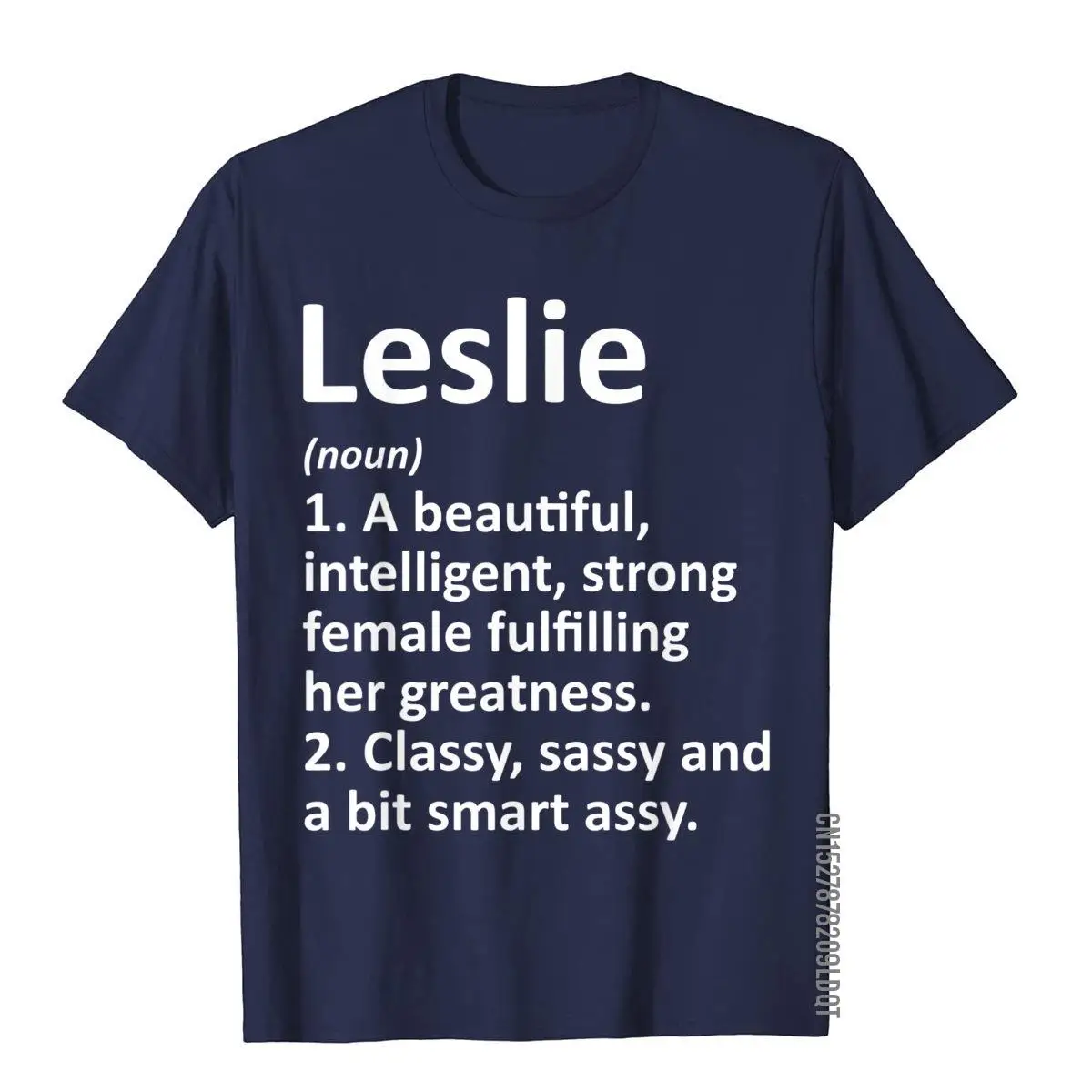 LESLIE Definition Personalized Name Funny Christmas Gift T-Shirt__B10334navy