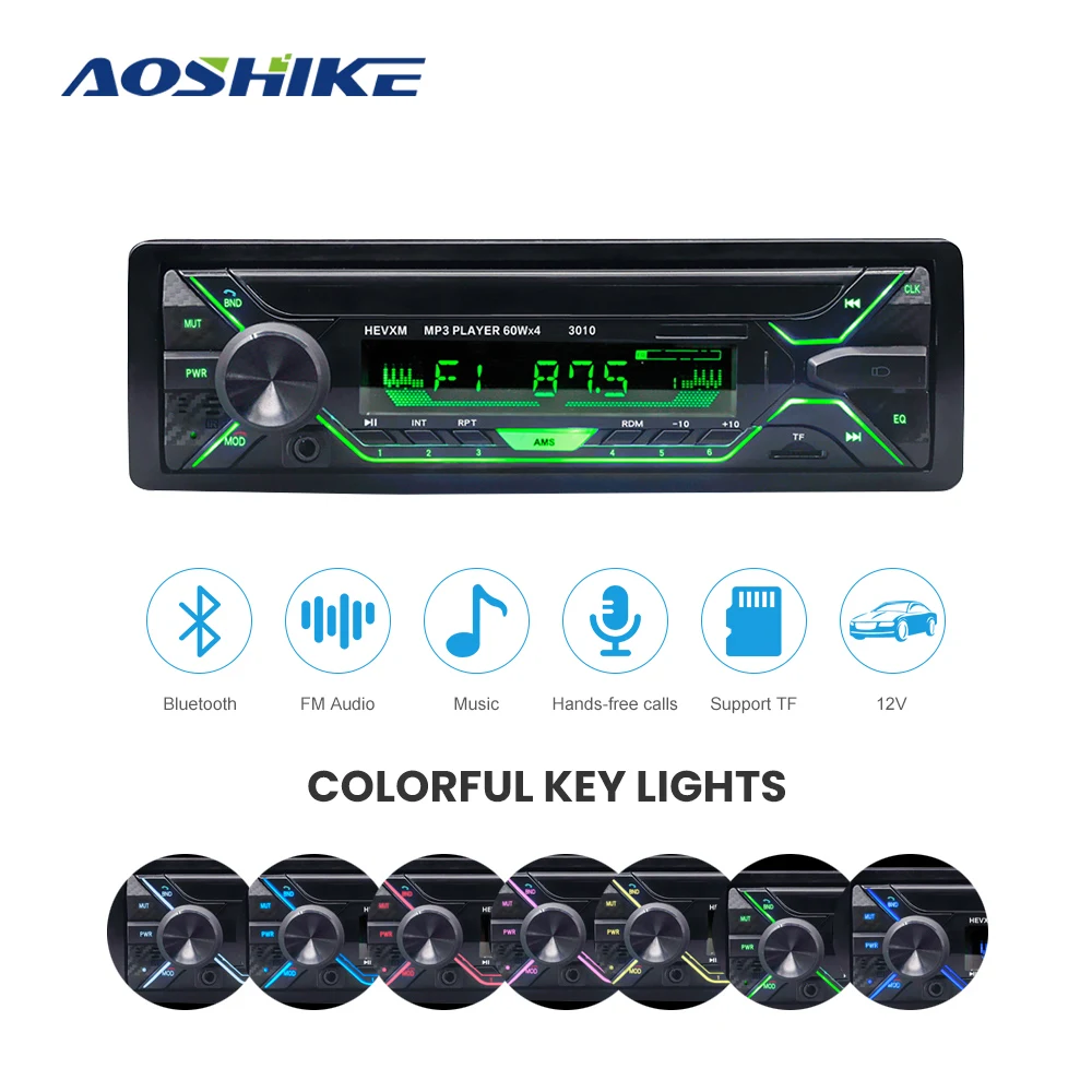 Автомобильный MP3 плеер AOSHIKE 12 В 60 Вт автомобильное радио USB автомобильный