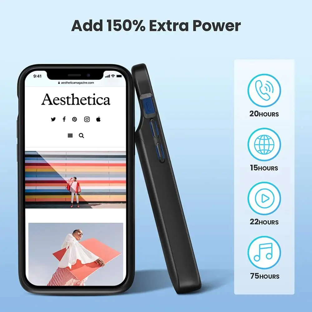 NEWDERY Чехол аккумулятор для iPhone 12 мини 5 4 дюймов 4700mAh Портативная батарея Wiress