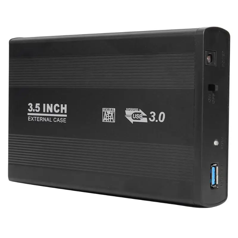 3.5 inch USB 3.0 to SATA SSD Hard Drive Enclosure 480Mbps External Solid State Hard Disk Box 5-Gbps External Port HDD Case