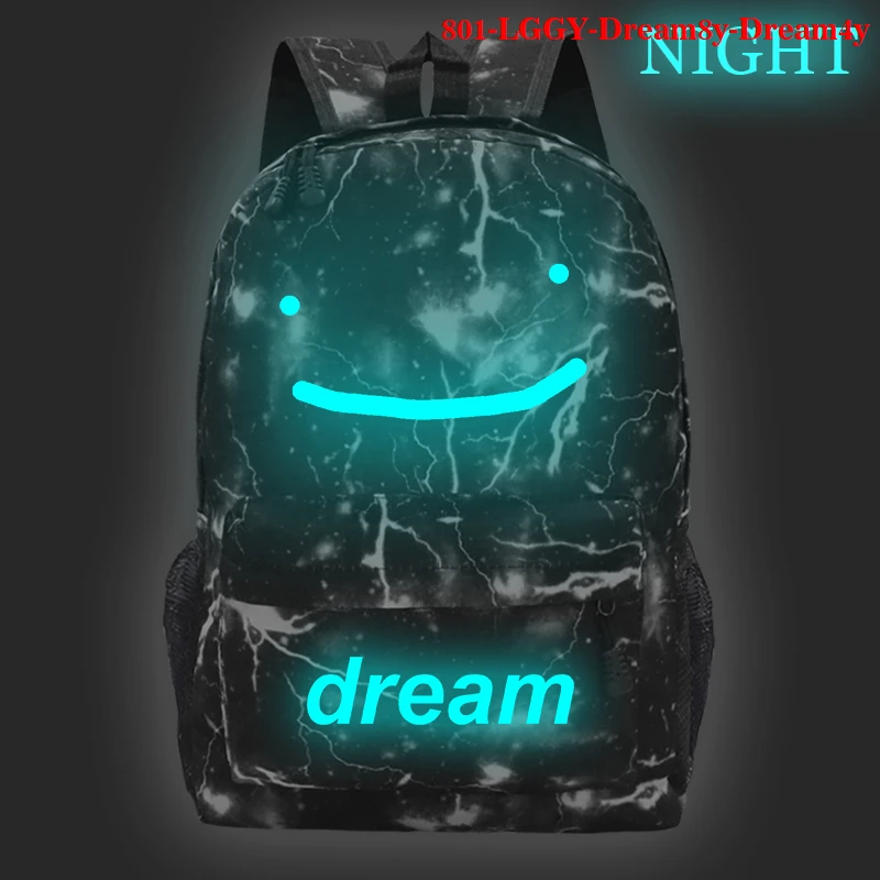 Светящиеся рюкзаки с рисунком аниме Dream Smp для мальчиков и девочек сумка книг
