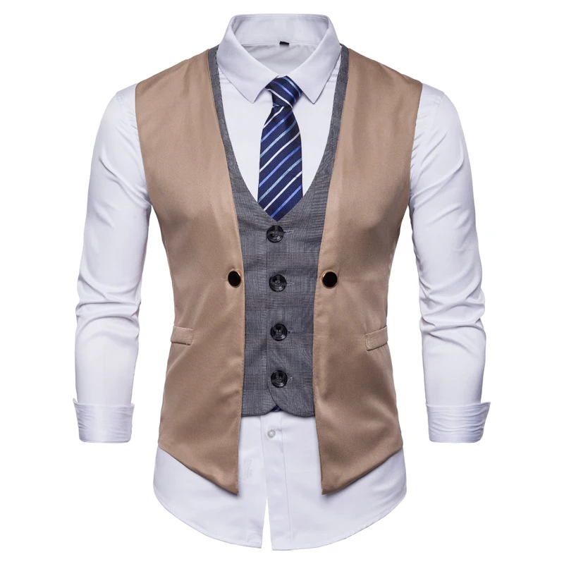 2020 Del Vestito Gilet Gilet Per Gli Uomini Casual Slim Fit Mens Autunno Affari Formale Giacca