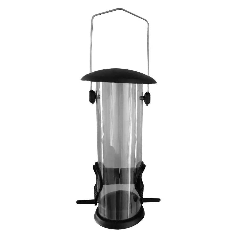 Outdoor Garden Plastic Transparent Hanging Wild Bird Feeder Seed Container Storage
