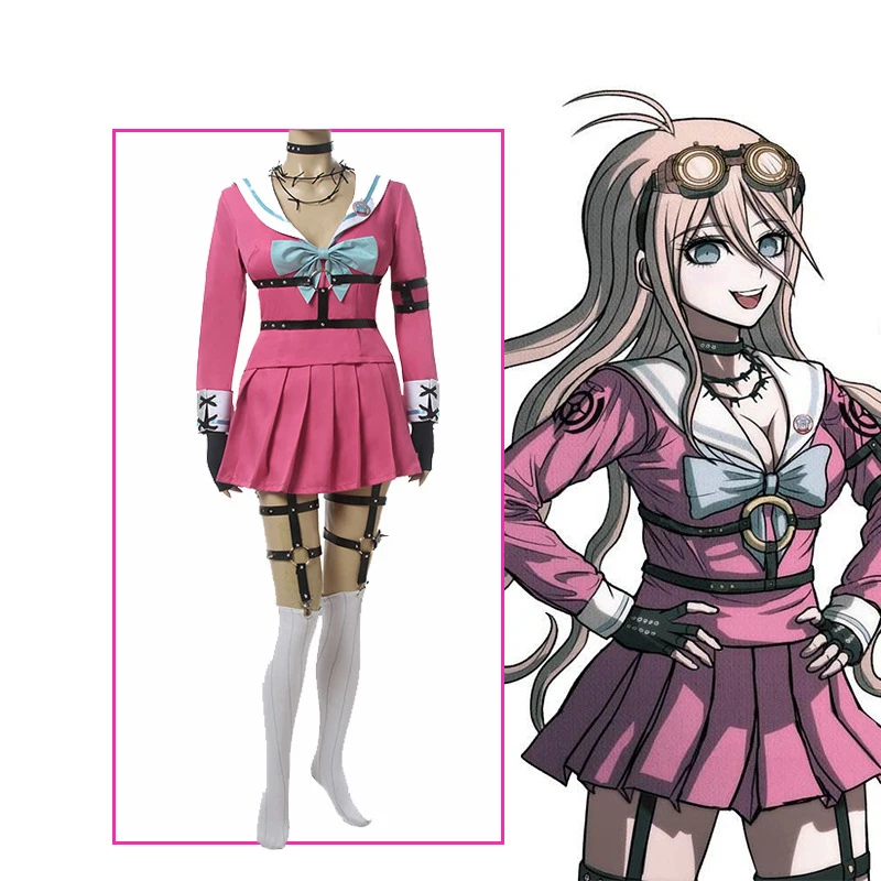 Danganronpa V3: убийство Harmony костюм для ролевой игры ирума Miu Футболка розового цвета с