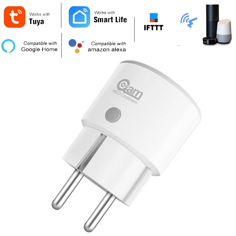 Comprar NEO Coolcam Smart Plug WiFi Socket 3680W 16A Power Monitor temporizador interruptor salida UE Control de voz por Alexa Google IFTTT