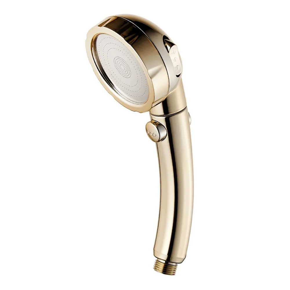 Shower Head 360 Degrees Rotating 3 Modes High Pressure Water Saving Gold Durable
