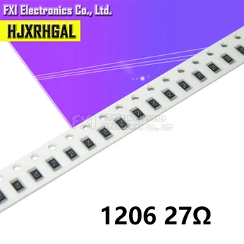 

100PCS 1206 SMD Resistor 27 ohm chip resistor 0.25W 1/4W 27R new original