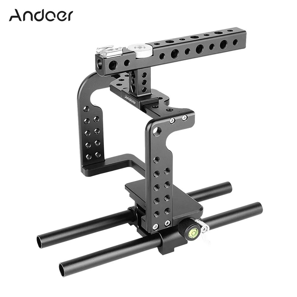 

Video Camera Cage Stabilizer Aluminum Alloy for GH5/GH4 DSLR to Mount Mic Monitor LED Light Film Making Accessories