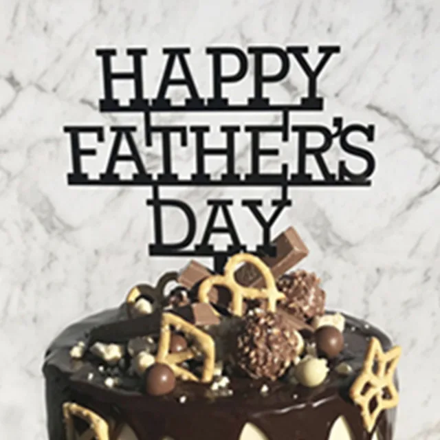thumbnail interactive-video image 1 of Happy Birthday Dad Cake Topper 1 of 9