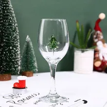 Рождественская елка, бокал для вина, шампанского, виски, вина, питьевая стеклянная чашка, прозрачный Круглый бокал для вина на Рождество, вечерние аксессуары для кухни