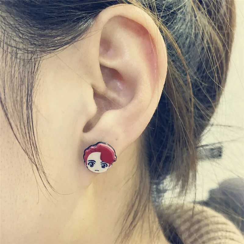 Kpop Bangtan Boys BlackPink производство 101X1 акриловые серьги карта душа Persona серьги унисекс JUNG KOOK J-HOPE JIN KIM YOHAN