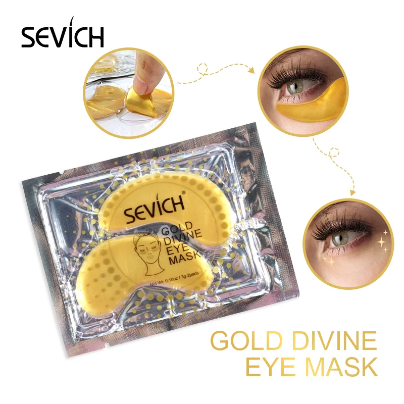 Sevich 10 шт. 24K Золотая маска для глаз, Золотая сыворотка, патчи для глаз, разглаживает морщины отбеливание против старения/темные увлажняющие маски для глаз