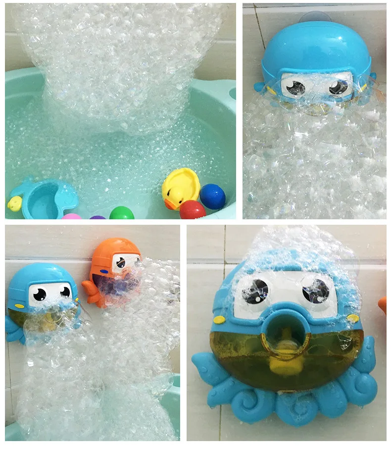 Ванная комната spone Bubble Octopus Ванна играть с водой музыка вспенивания машина полностью автоматическая Осьминог пузырь машина