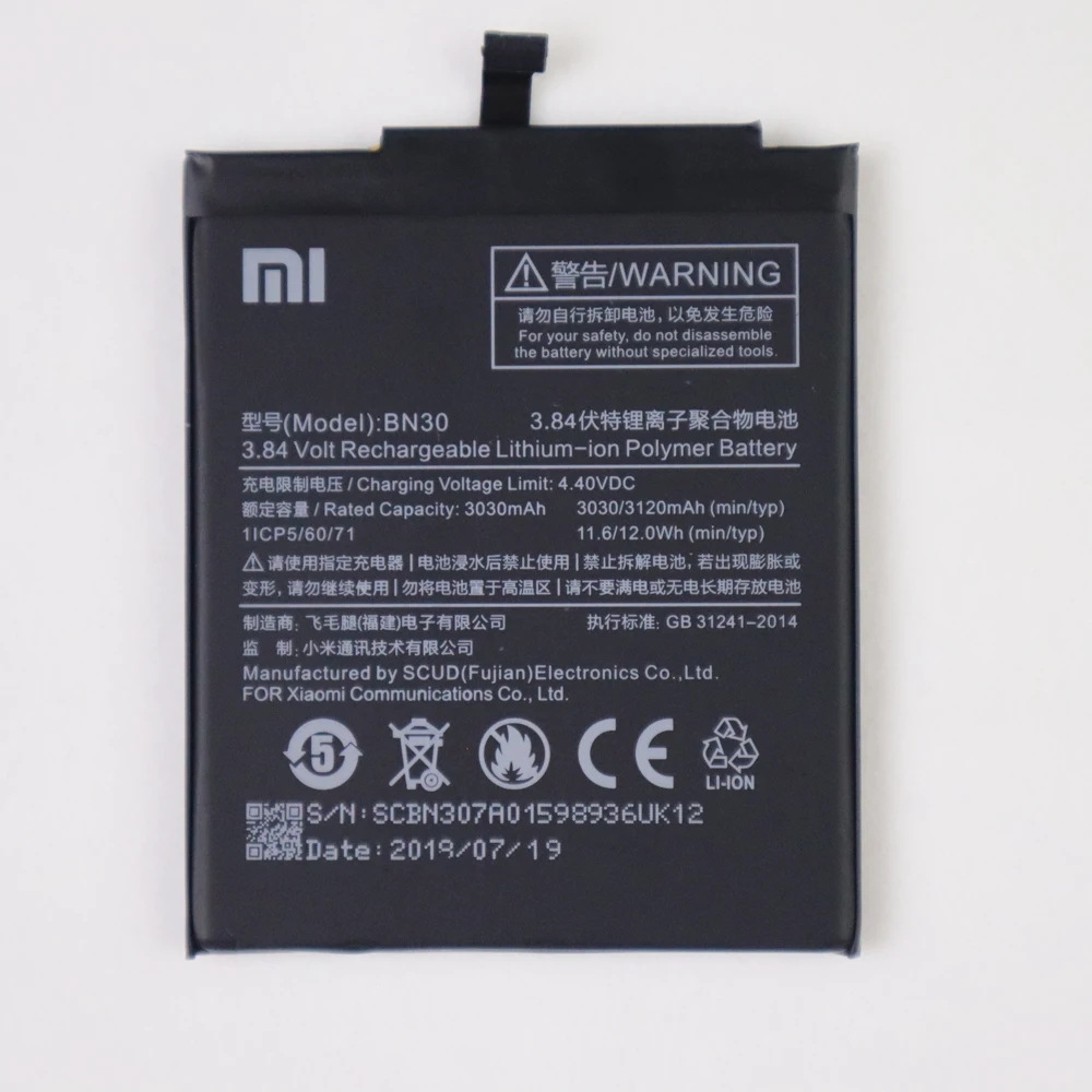 Оригинальная батарея BN30 для Xiaomi Redmi 4A Redrice Hongmi 4A литий-полимерная Замена Bateria бесплатные инструменты для ремонта