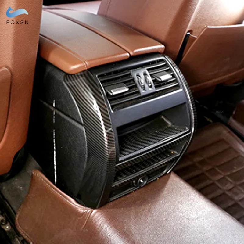 

Car Accessories Carbon Texture Center Armrest Rear Air Vent Outlet Side Strip Cover Trim For BMW 5 Series F10 F18 2011 - 2017
