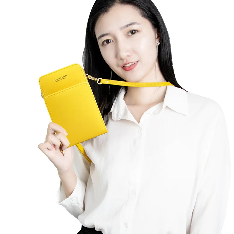 

Stylish large-capacity oblique span bag solid-color multi-function mobile phone bag women's oblique wallet purse and handbags PU