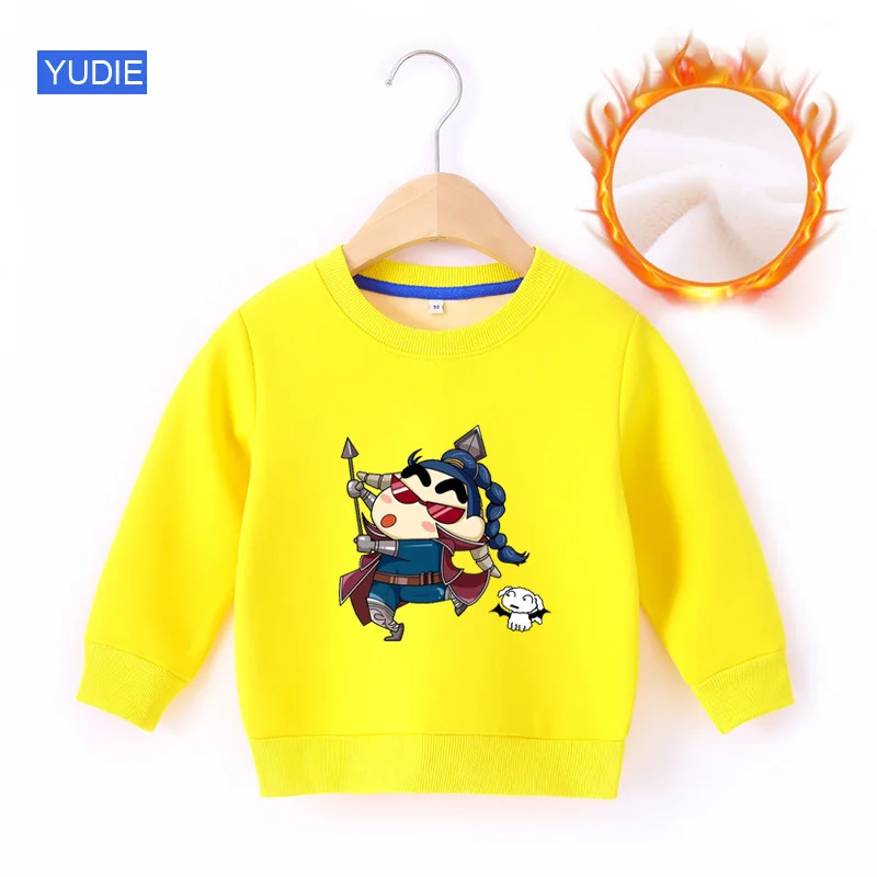 Детские толстовки с капюшоном Crayon Shinchan; зимняя теплая хлопковая детская одежда для маленьких мальчиков и девочек; крутой пуловер для маленьких мальчиков